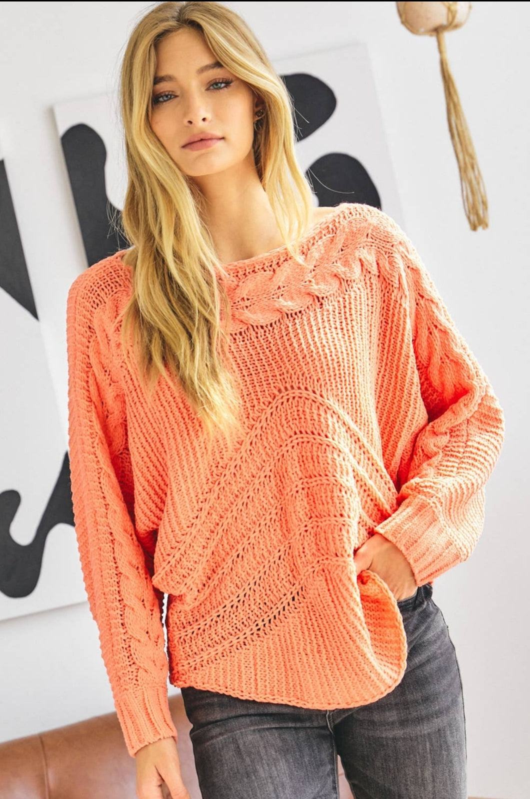 Cable Coral Sweater